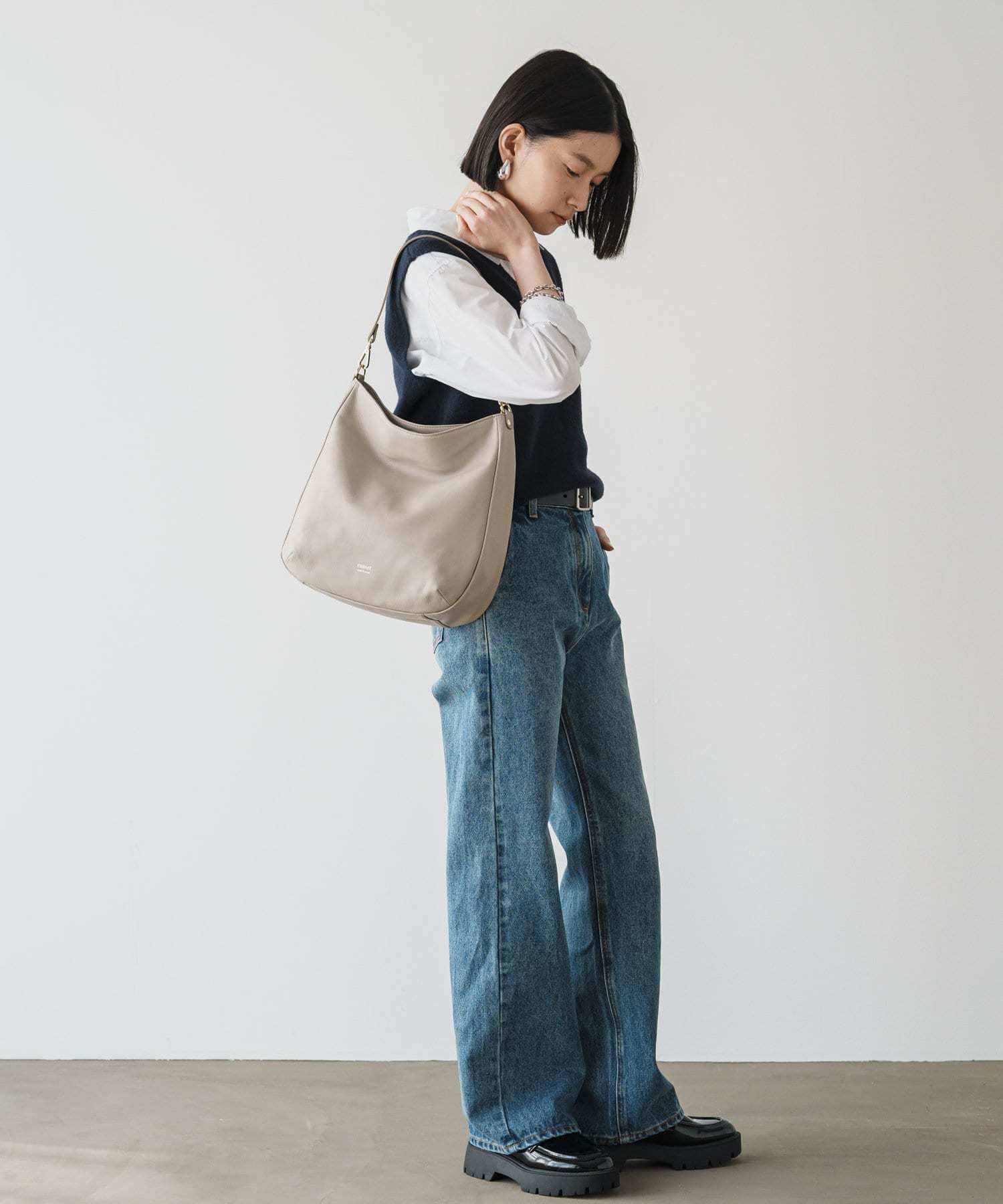 Russet [Soft leather] Large shoulder bag